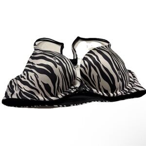 Victoria's Secret Zebra-Print T-Back Bra - Black & White